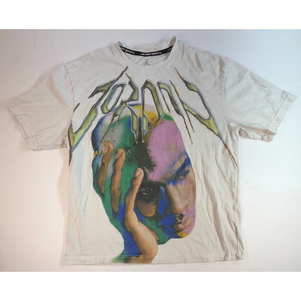 Jordan Sport Dri-FIT Graphic Tee Mens Large White Michael Jordan Portrait Shirt